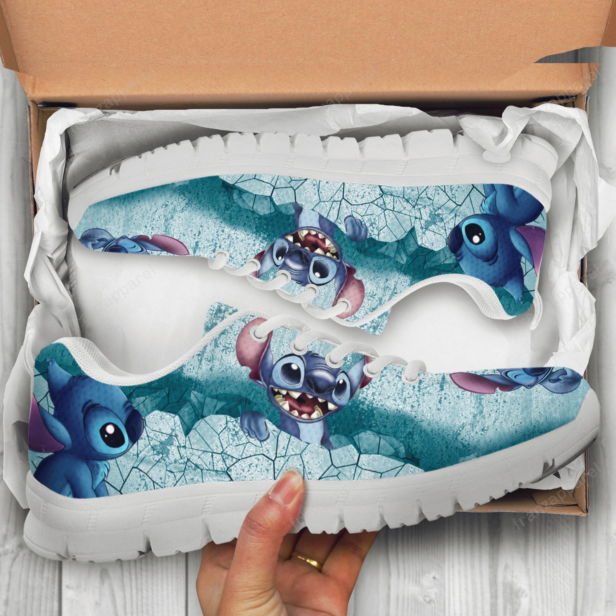 Stitch Lilo & Stitch Disney 29 Print Sneakers, Women’s Sneakers, Handmade Crafted sneaker white Shoes birthday gift Fashion Fly Sneakers TL97