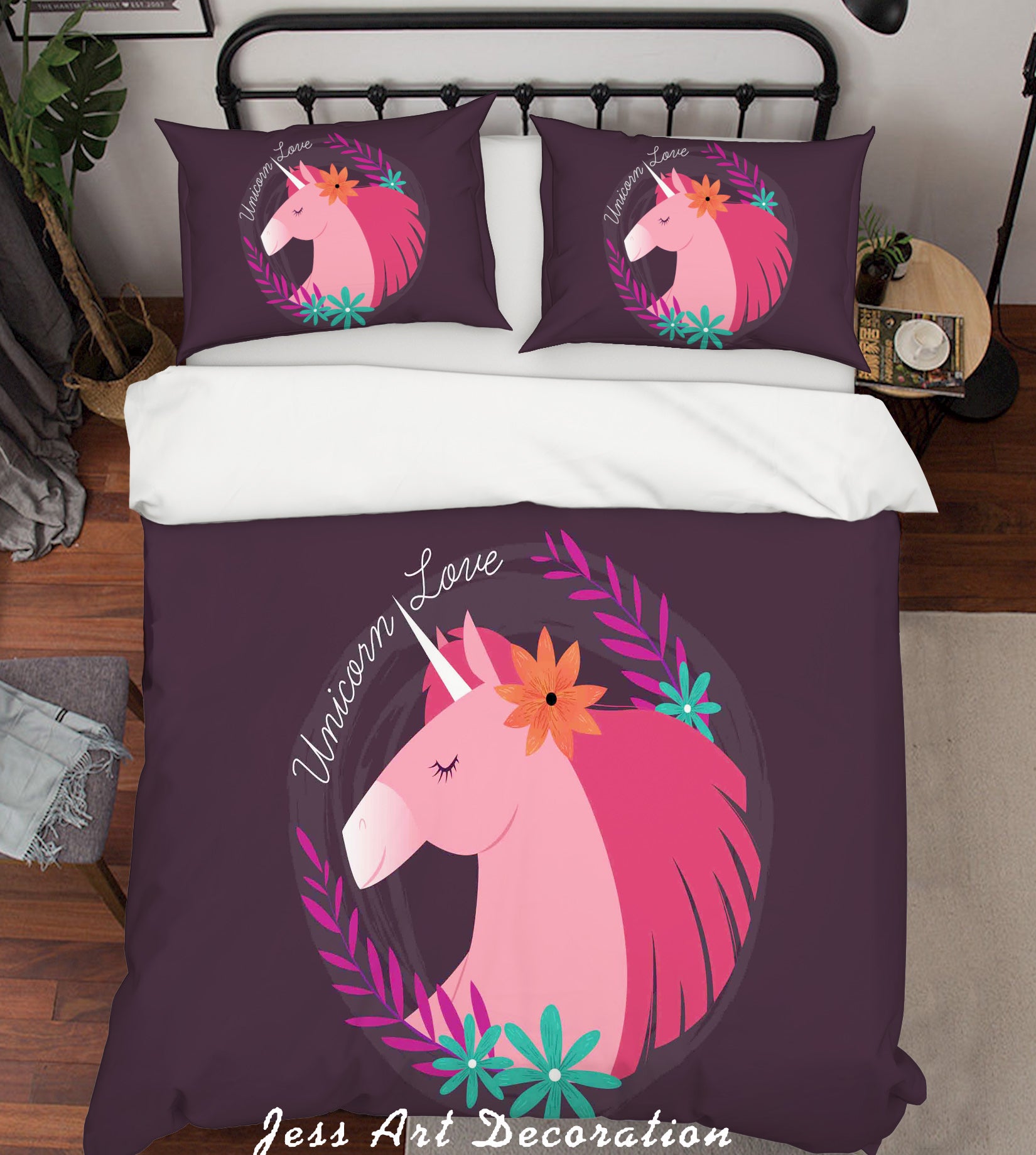 3D Black Unicorn Quilt Cover Set Bedding Set Pillowcases 23