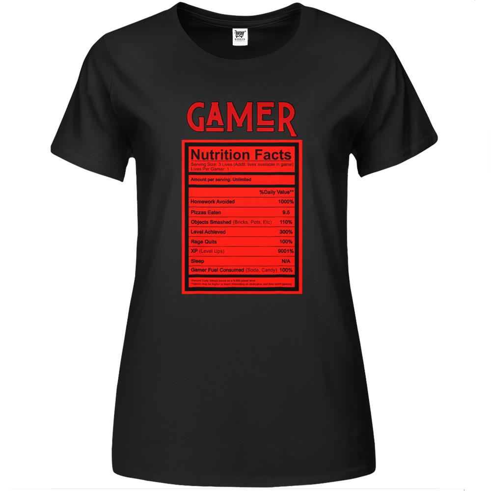 Nutritional Facts Shirt, Gamer Nutrition Facts Shirt, Gamer Nutritional Facts Men Women Gamers Gaming Premium Womens T Shirts