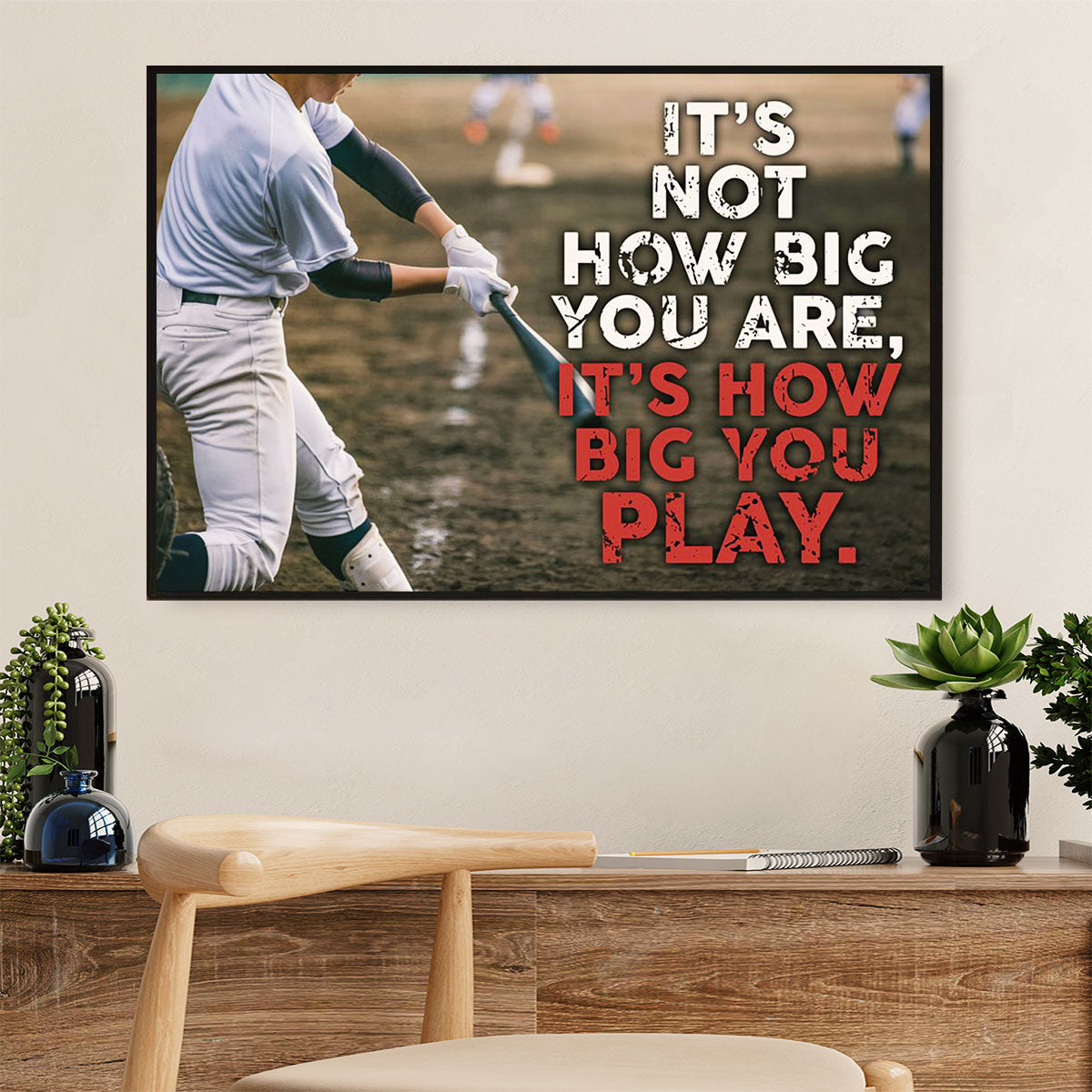 Baseball Canvas Wall Art Prints | It’S How Big You Play | Home Décor Gift For Baseball Players