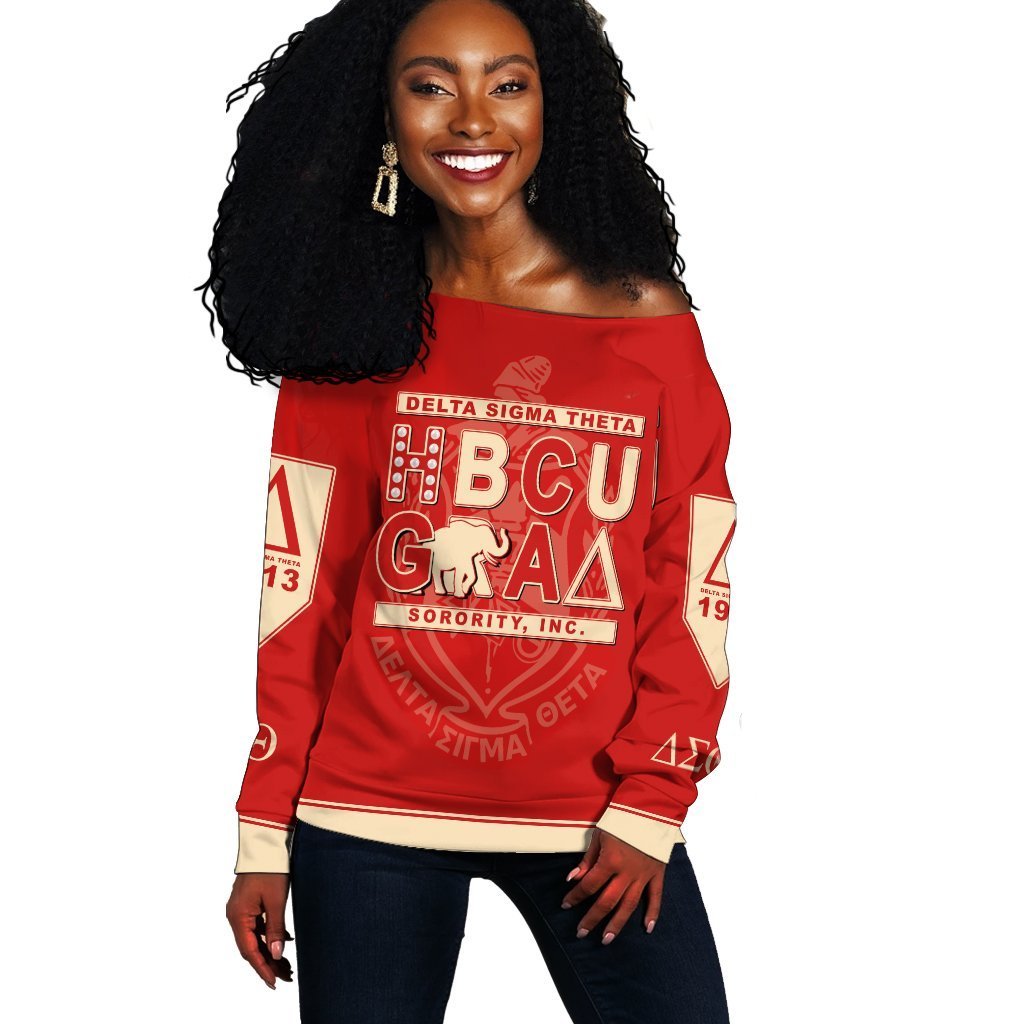 Greek Life Sweatshirt  –  Delta Sigma Theta Women Off Shoulder Hbcu Style J1