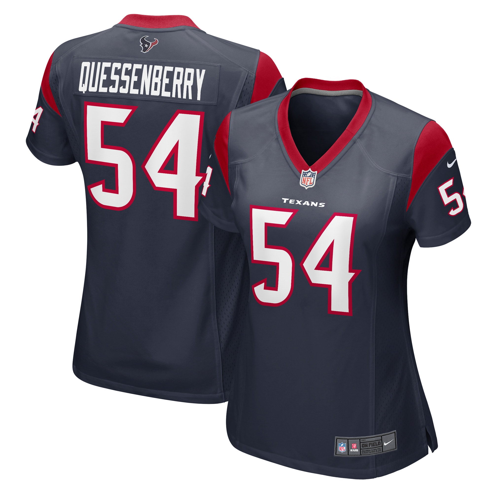 Women’s Houston Texans Scott Quessenberry Navy Game Player Jersey