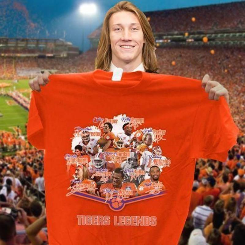 Clemson Tigers Legends Players Signatures T Shirt