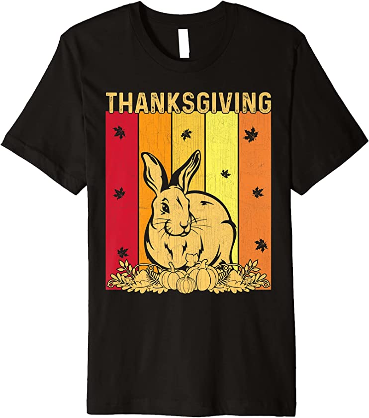 Thanksgiving Retro Rabbit Matching Family Pajamas Premium T-Shirt