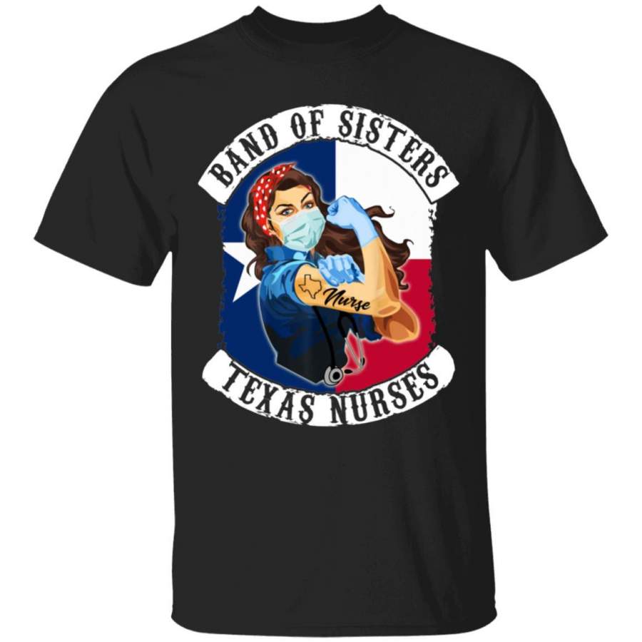 BAND OF SISTERS Nurses Personalized Text & State G500 5.3 oz. T-Shirt
