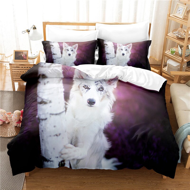 Beautiful Puppy Bedding Set Duvet Cover Set 3D Bedding Digital Printing Bed Linen Queen Size Bedding Set Fashion Design