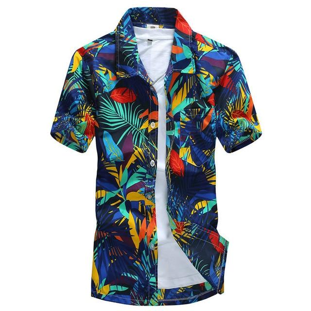 Tailor Pal Love 2019 Summer Hawaiian Shirt Men Casual Short Sleeve Mens Beach Shirts Floral Printing