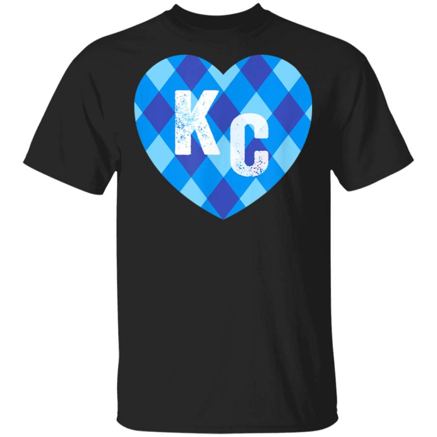 Hearts KC Royal Blue Kansas City Powder blue I Love Kc Heart TShirt