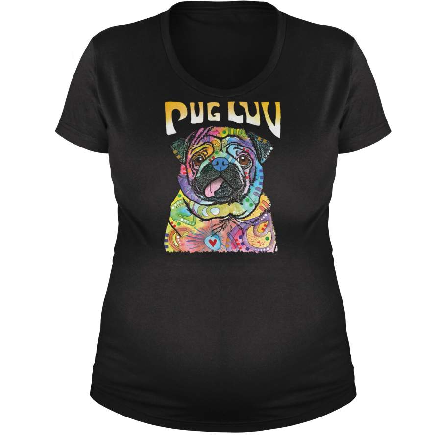 Pug Luv Puppy Love Neon Maternity Pregnancy Scoop Neck T-Shirt