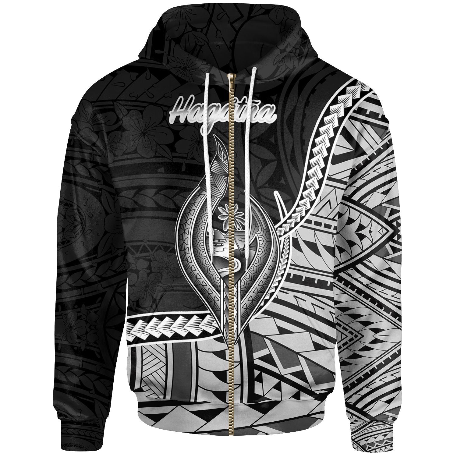 Guam Zip Hoodie Hagatna Seal Of Guam Polynesian Patterns Ealbeauty