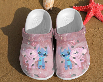 Stitch & Angel Disney Cartoon Adults Crocs Crocband Clog Shoes For Men Women Ht