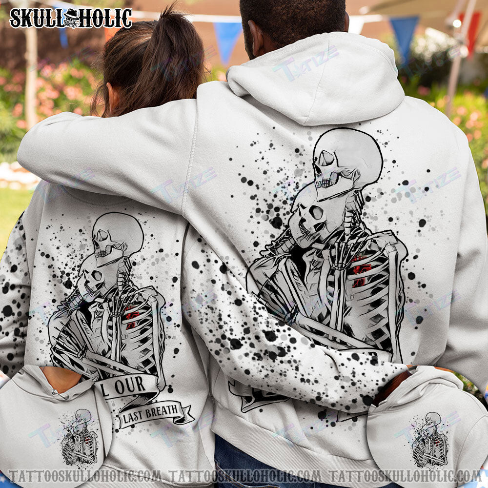 Matching Couple Shirt Skull Skeleton Couple 3D All Over Printed Shirt, Sweatshirt, Hoodie, Bomber Jacket Size S – 5Xl