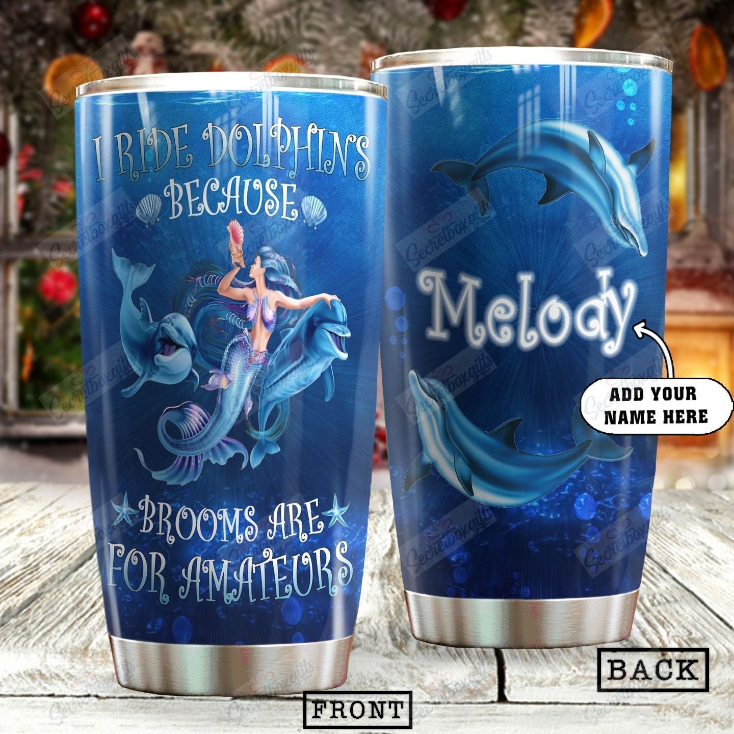 Dolphin Personalized Mmc211062 Stainless Steel Tumbler Travel Customize Name, Text, Number, Image