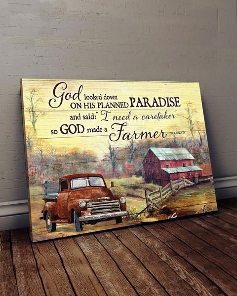 God Made A Farmer Paradise Wall Art Canvas – Kayli Shop