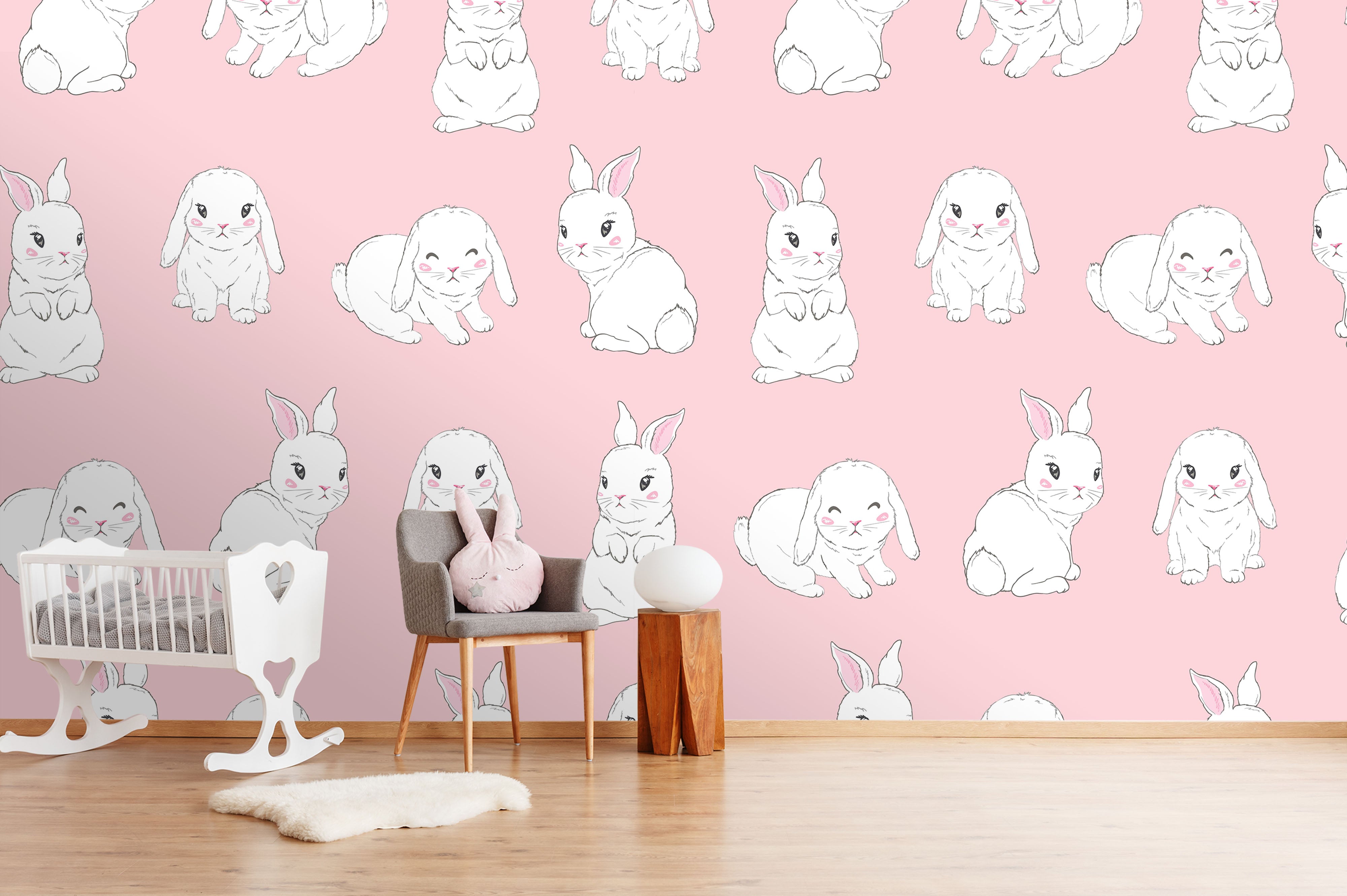 3D Rabbit Wall Mural Wallpaper 17