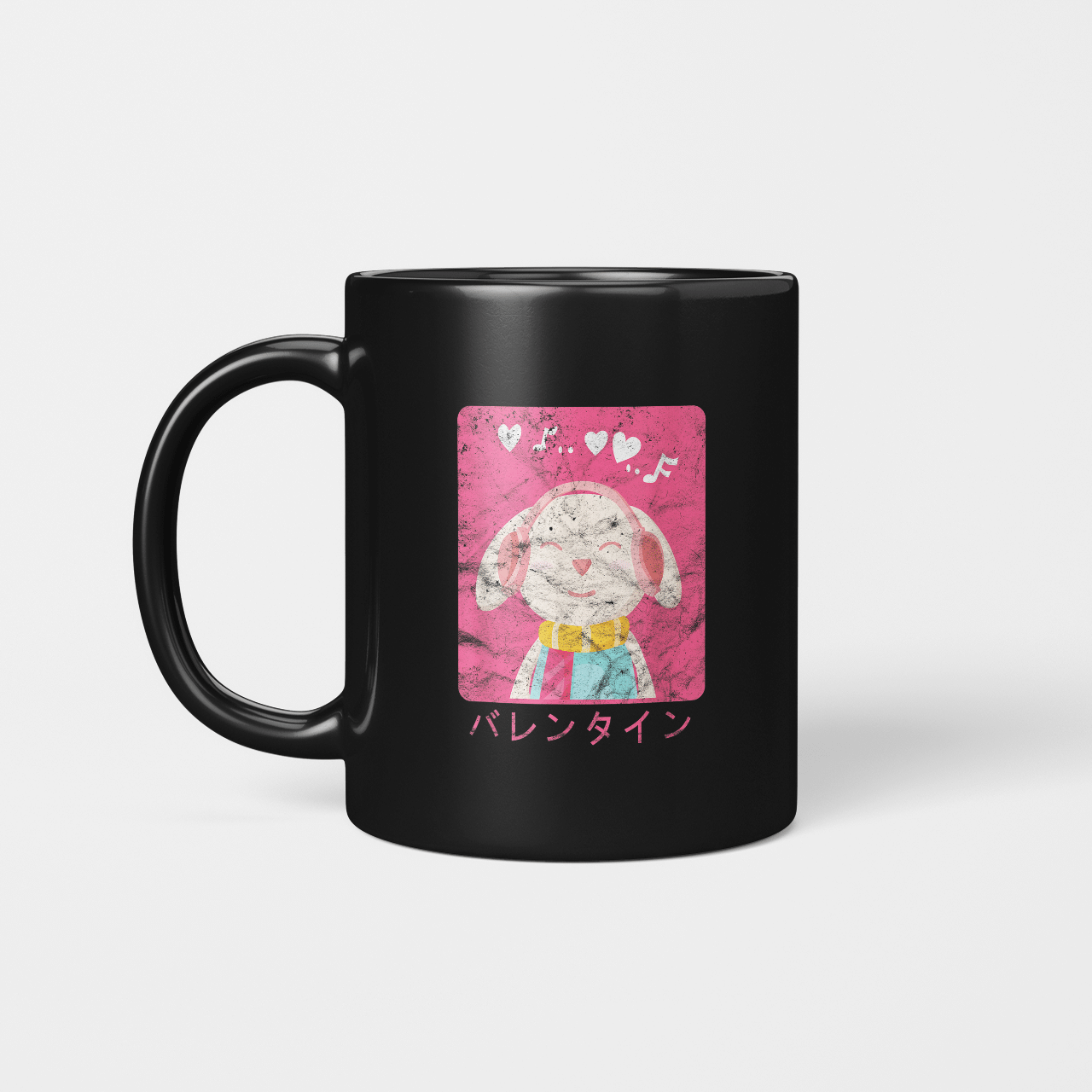 Valentines In Japanese Bunny anime mug Grunge Retro Vintage 39