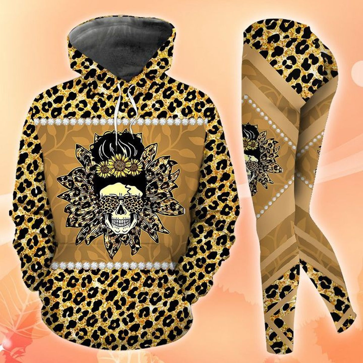 Skull Leopard Legging Hoodie , Skull Legging Hoodie