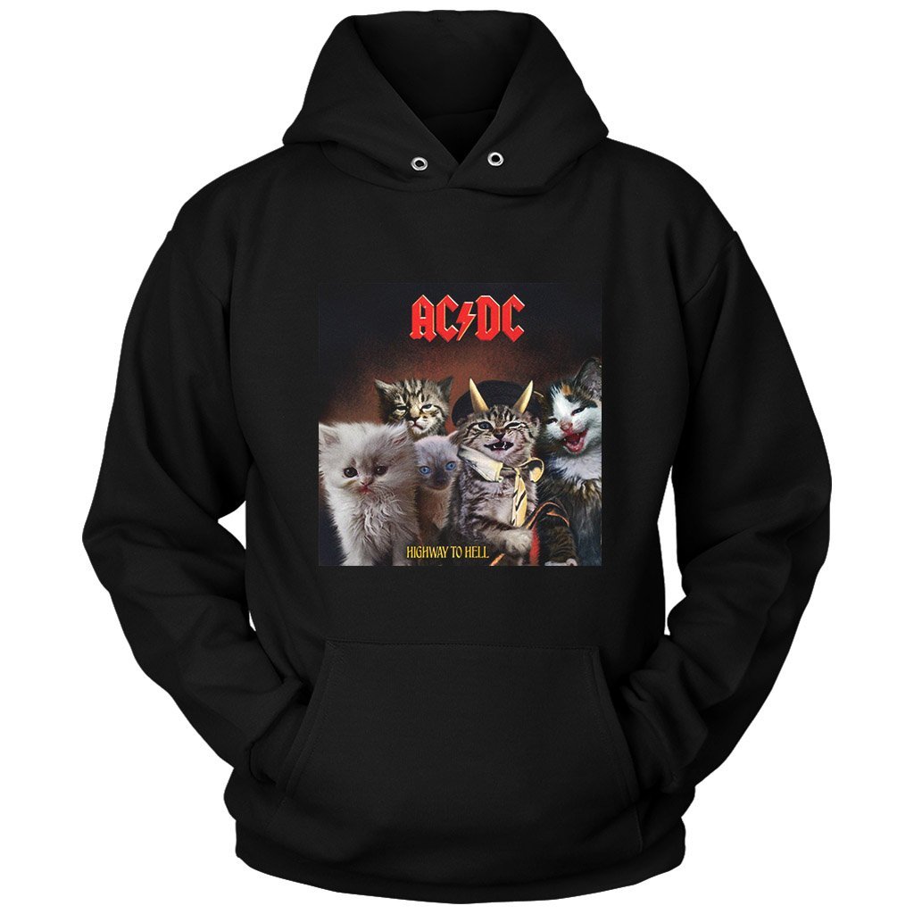 Acdc Cat Rock Band Highway To Hell Metal Mashup Unisex Hoodie