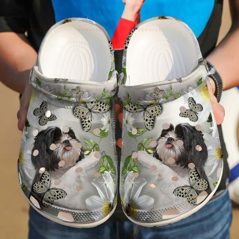 Custom Name Shih Tzu Daisy Gift For Lover Rubber clog Shoes Comfy Footwear