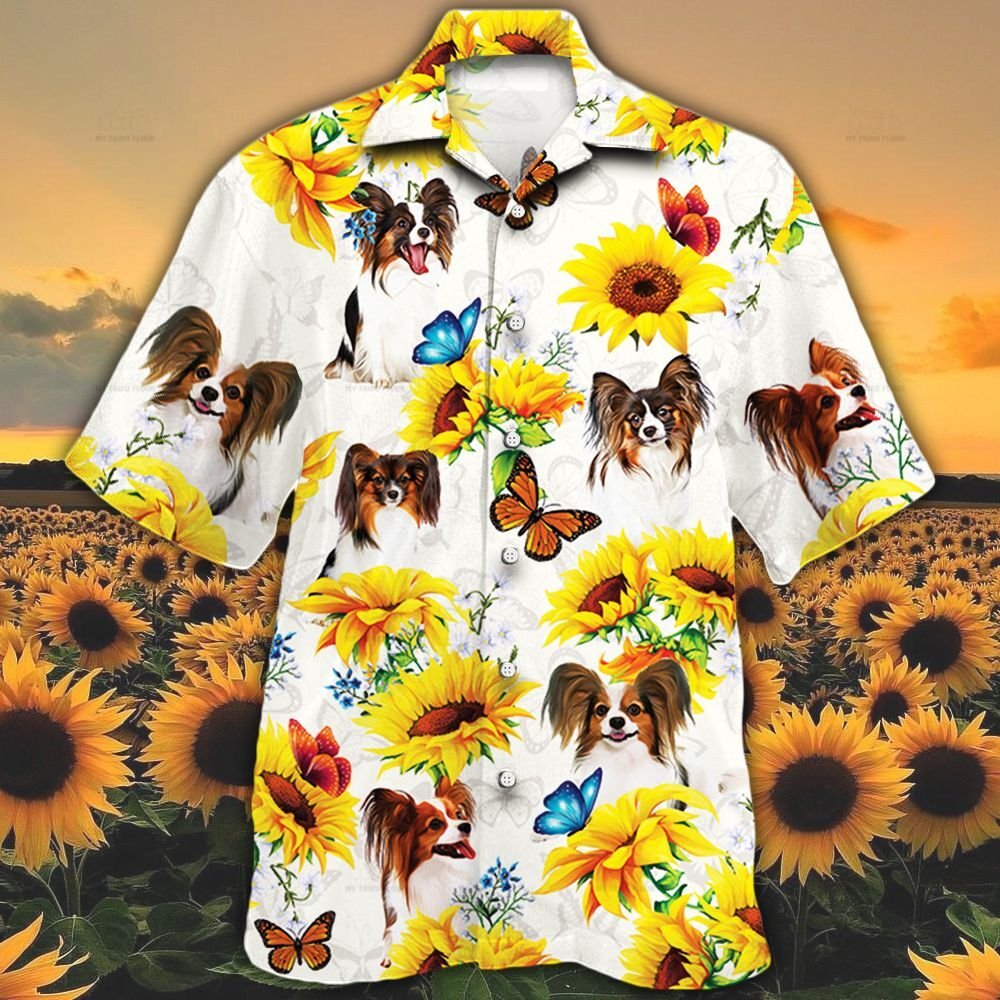 Papillon Dog Lovers Sun Flower Hawaii Shirt Ha110937