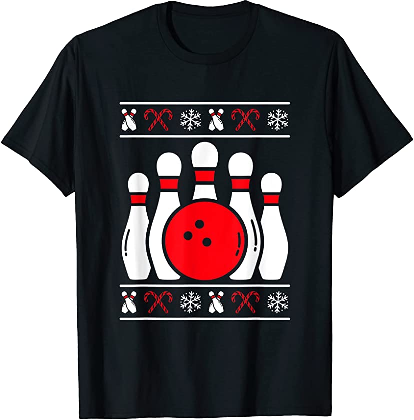 Ugly Christmas Bowling Striker X-Mas Santa Claus New Year T-Shirt