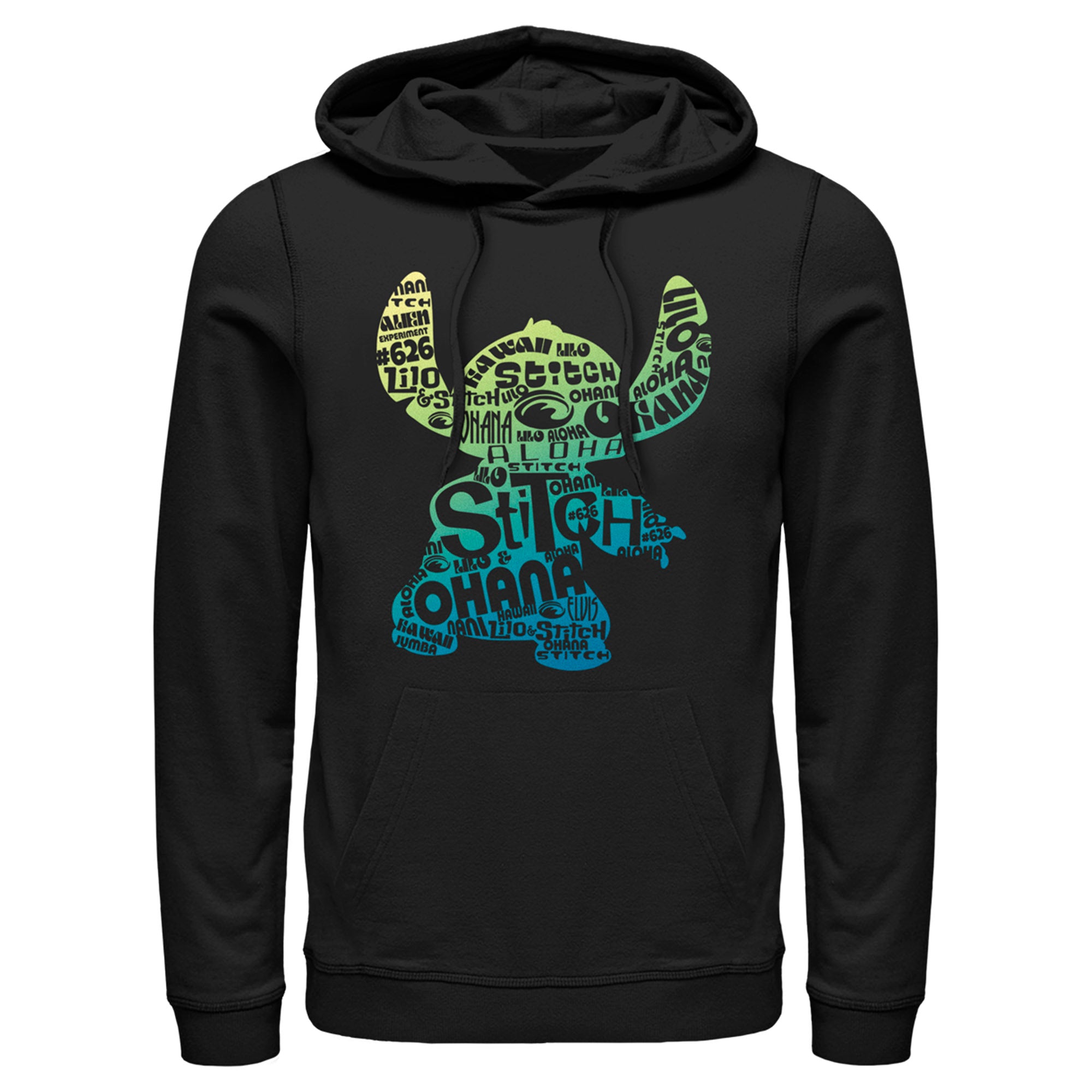 Men’S Lilo & Stitch Yellow To Blue Silhouette Pull Over Hoodie