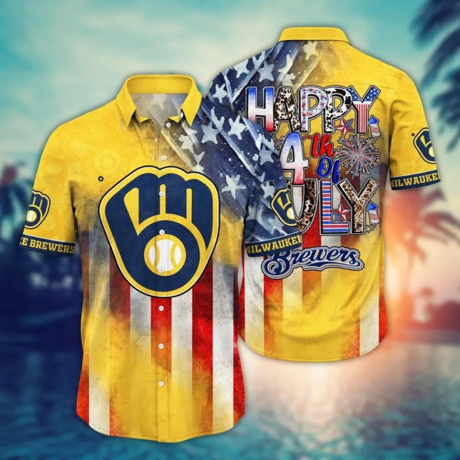 Milwaukee Brewers 4Th Of July Hawaiian Shirt Celebration