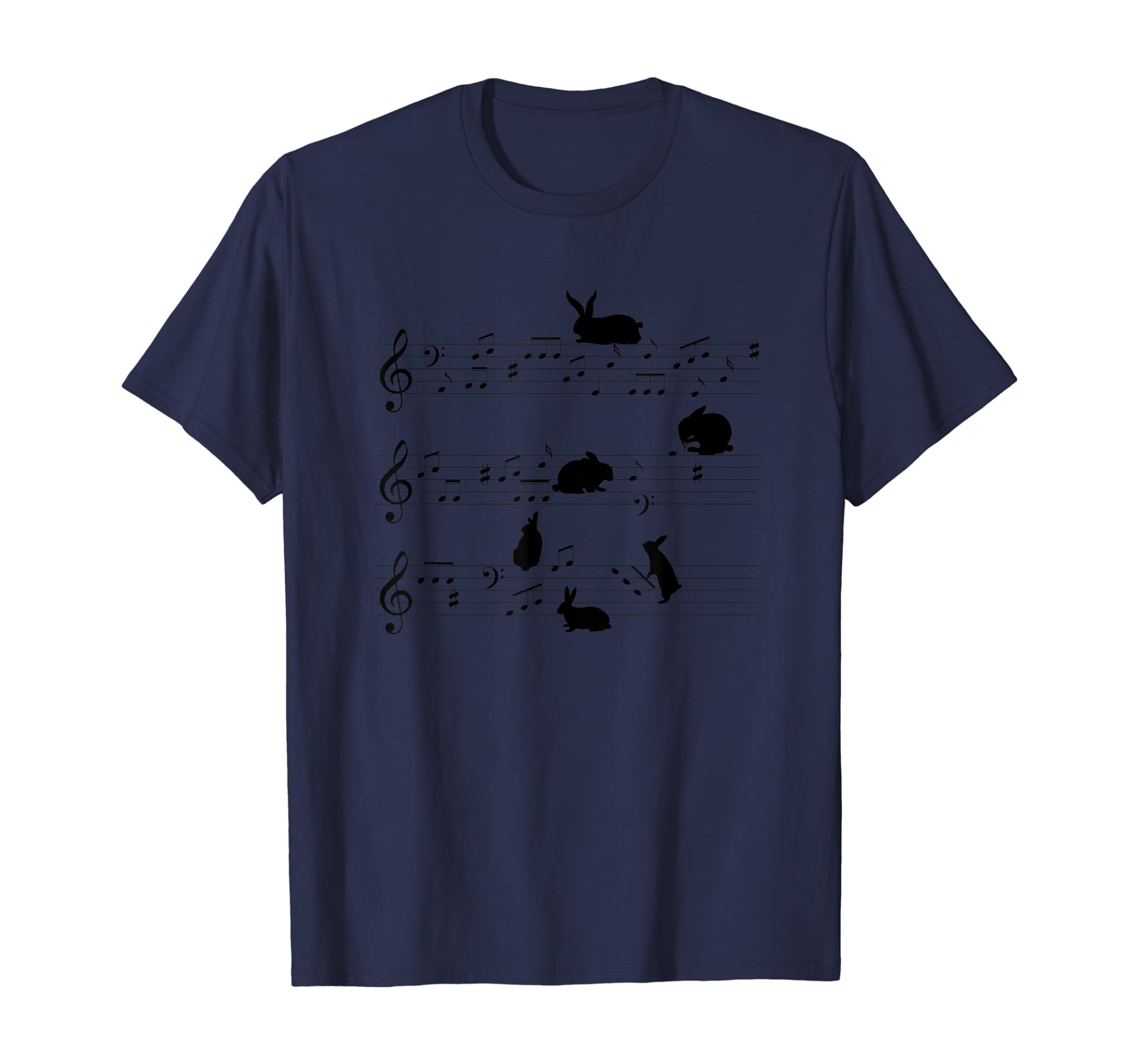 Cute Bunny Rabbit Playing Music Notes Musician T-Shirt