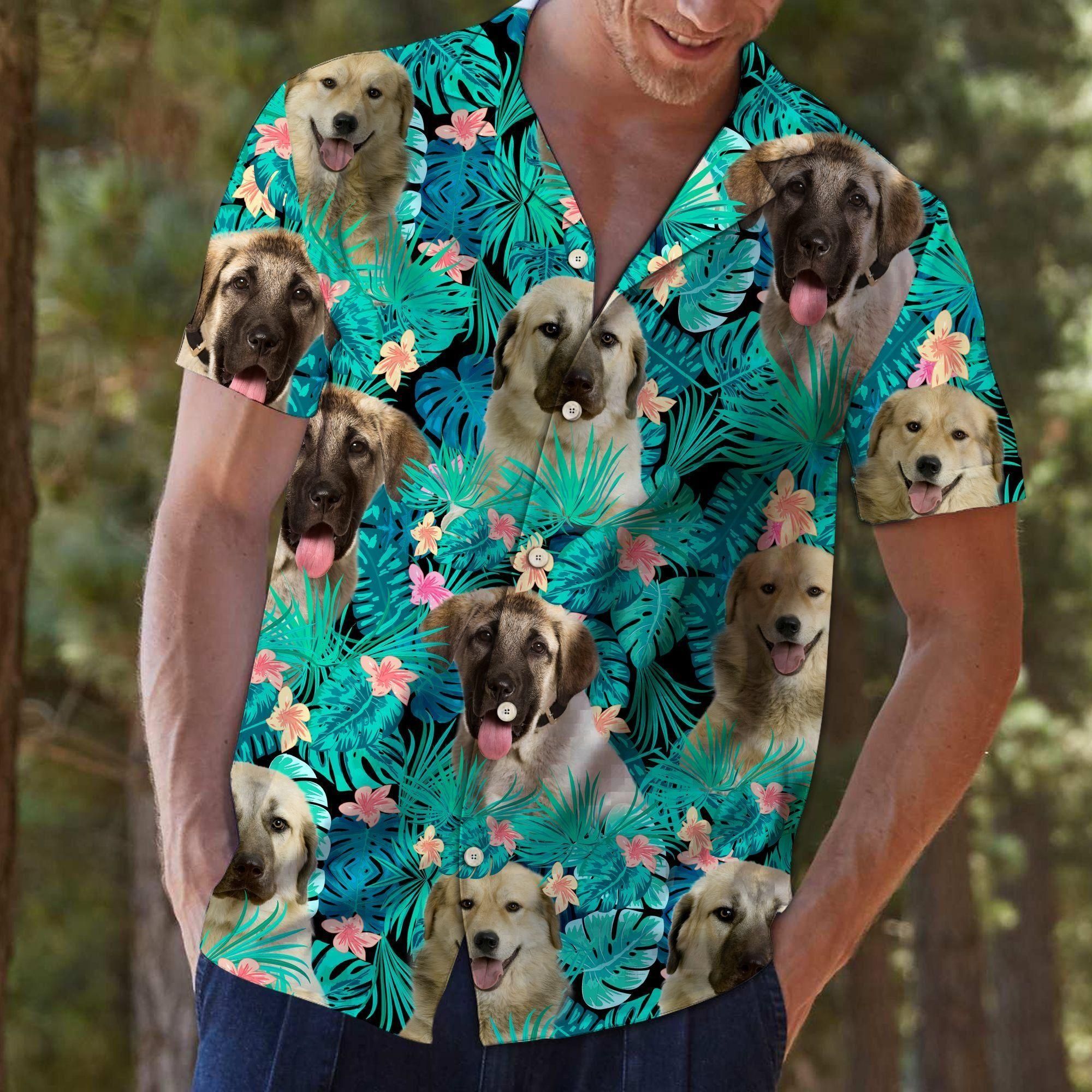 Anatolian Shepherd Dog Tropical Aloha Hawaiian Shirt Colorful Short Sleeve Summer Beach Casual Shirt For Men And Women