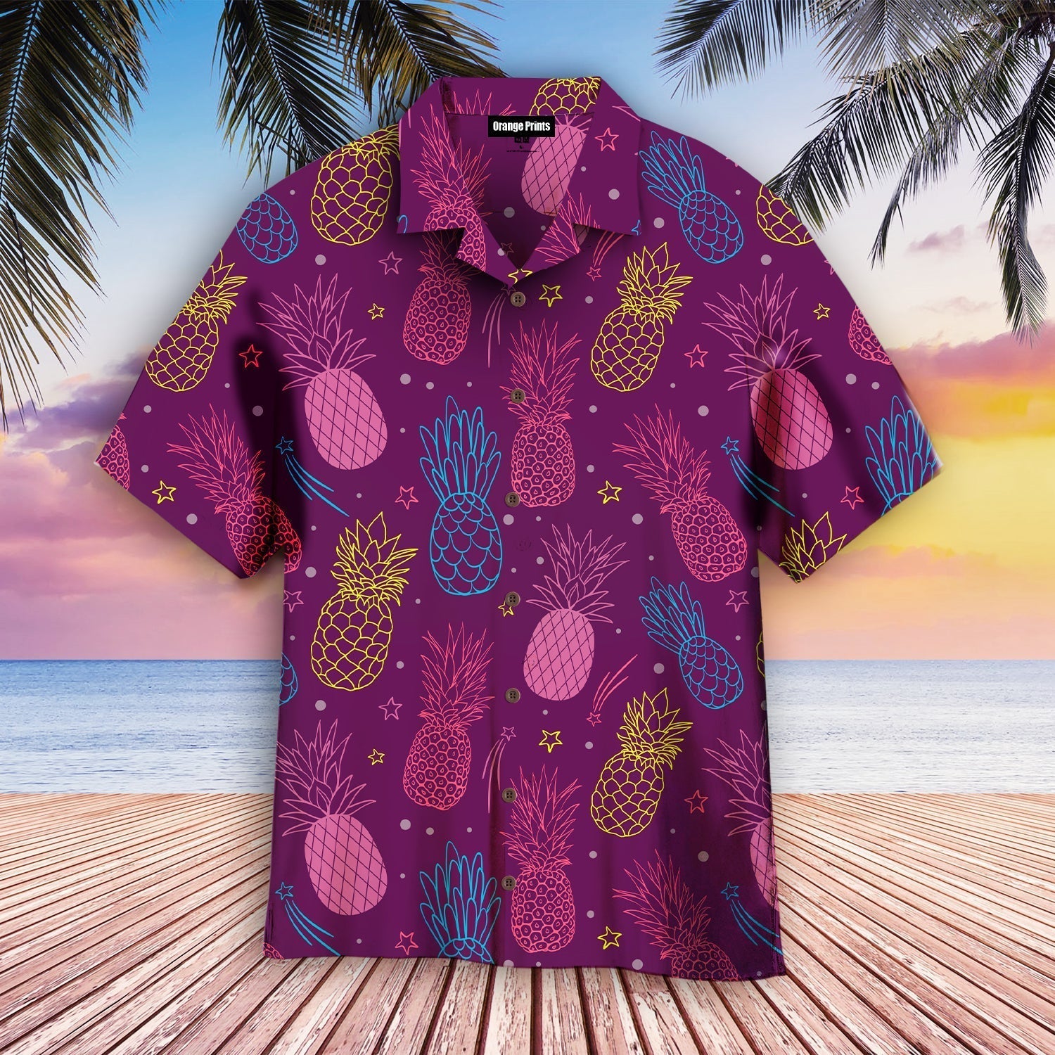 Pineapple Party Purple Summer Tropical Aloha Hawaii Shirts For Men Women Ha96183