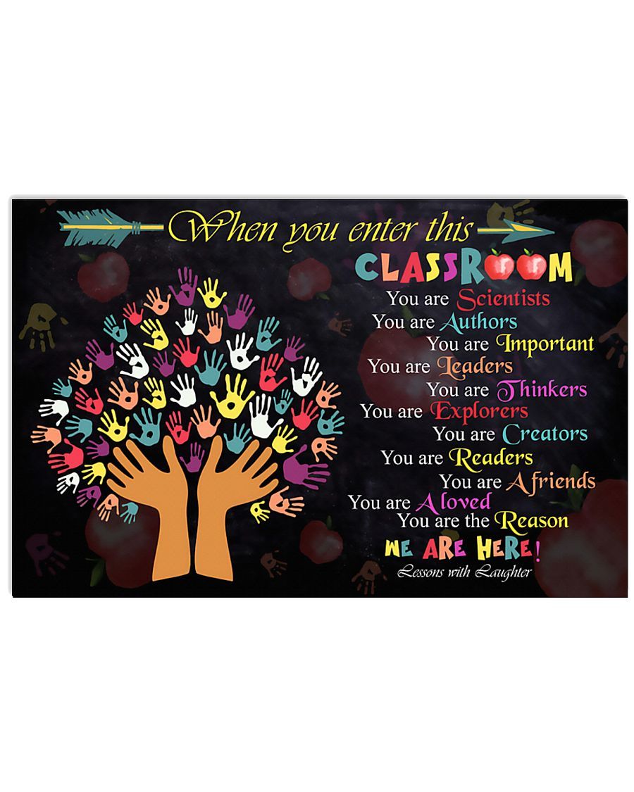 Enter This Classroom Teacher Horizontal Canvas And Poster | Wall Decor Visual Art