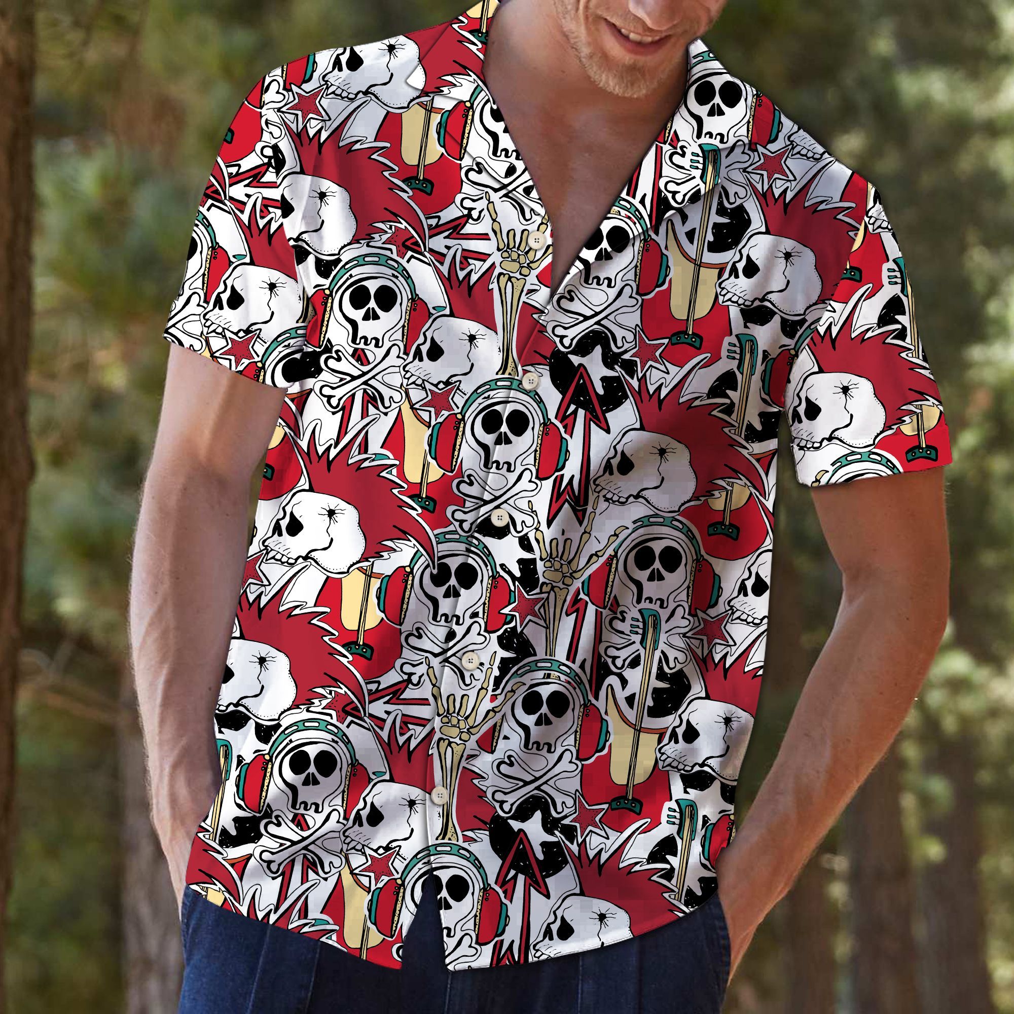 Skull Rock Roll Hawaii Shirt For Hawaii Aloha Ha22664