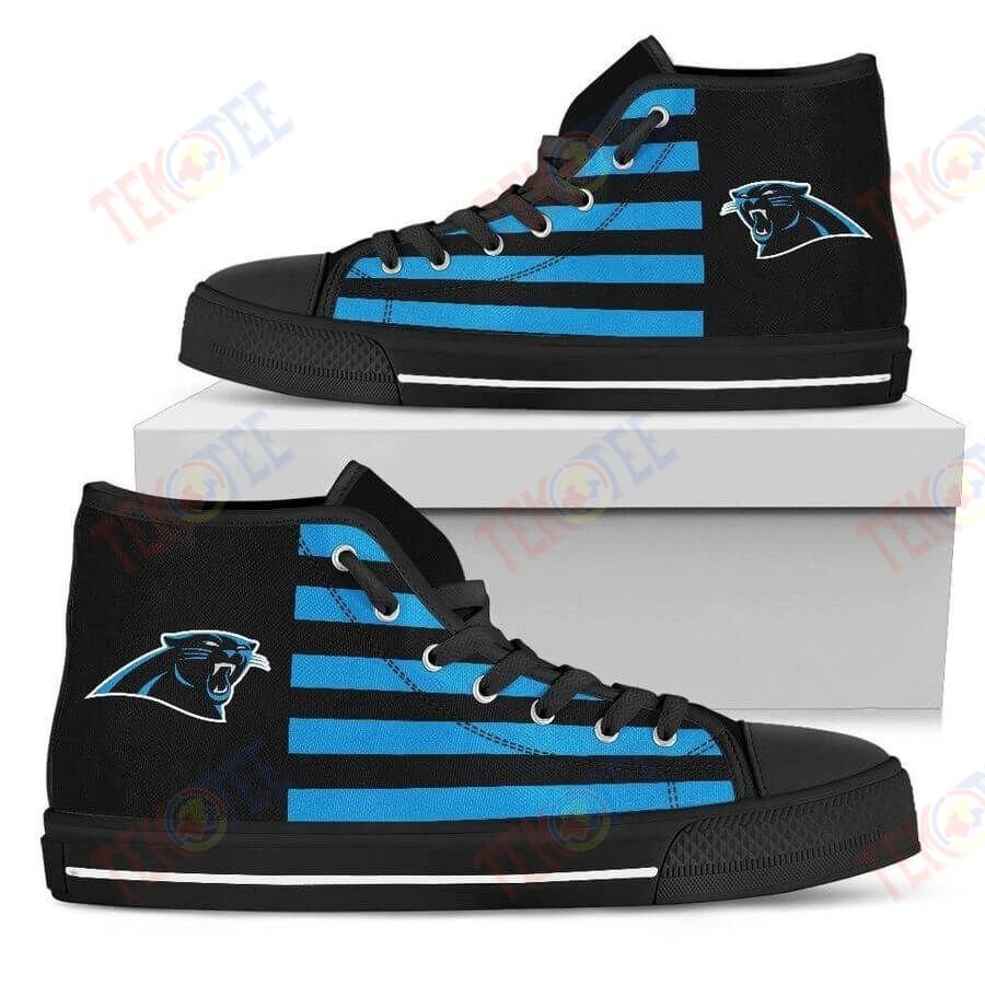 Mens Womens American Flag Carolina Panthers High Top Shoes TMT654