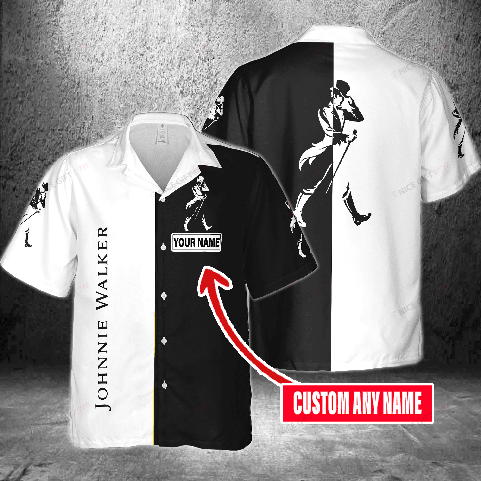 Johnnie Walker Custom Name Hawaiian Shirt 3Hs-F2B0