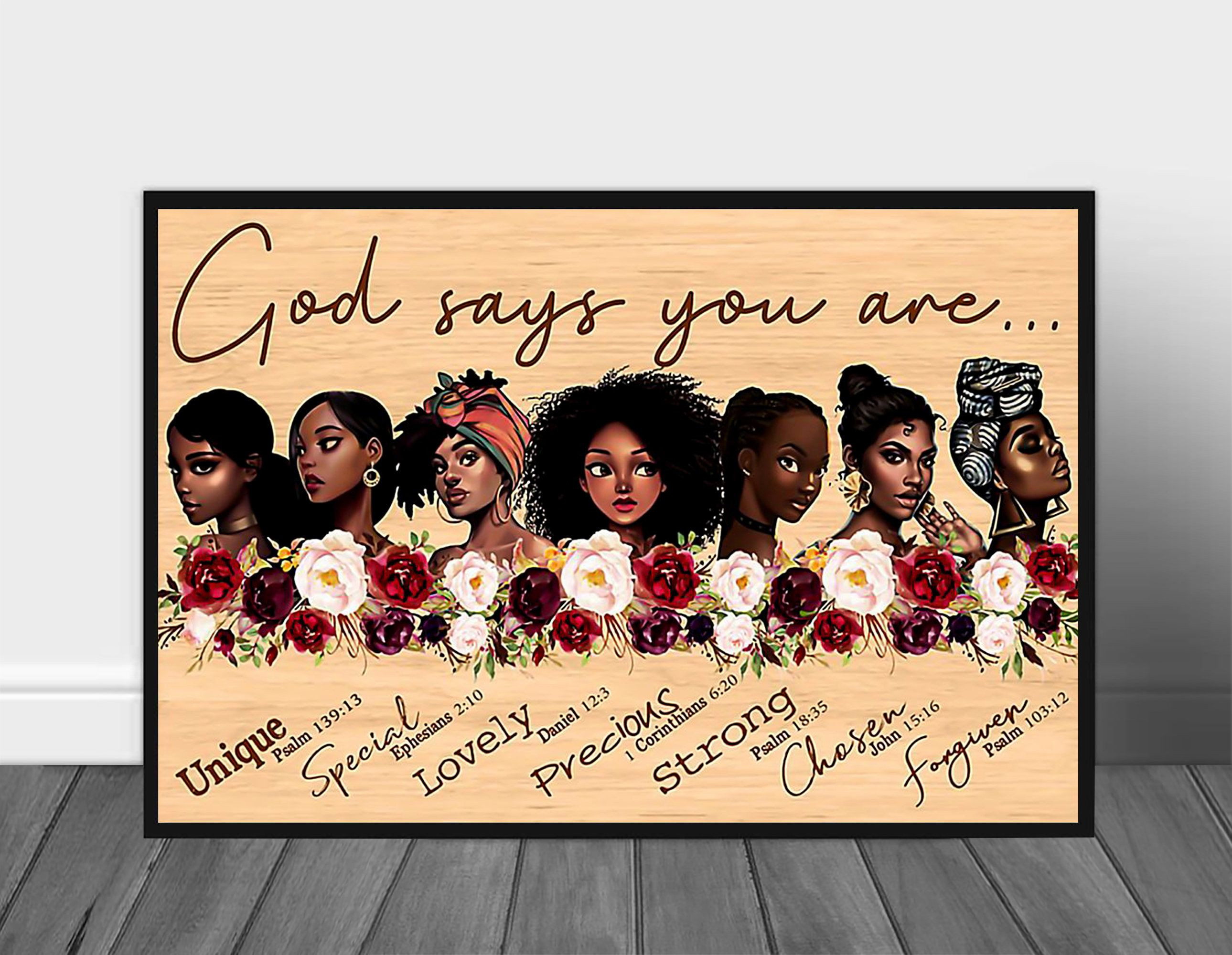 African American God Says Youre Black Black Woman Print G Poster Canvas