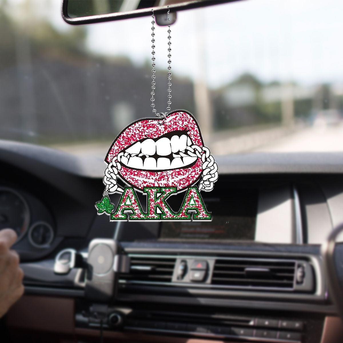 Wonderprint Ornament Alpha Kappa Alpha Lip Car Hanging Ornament Lt10