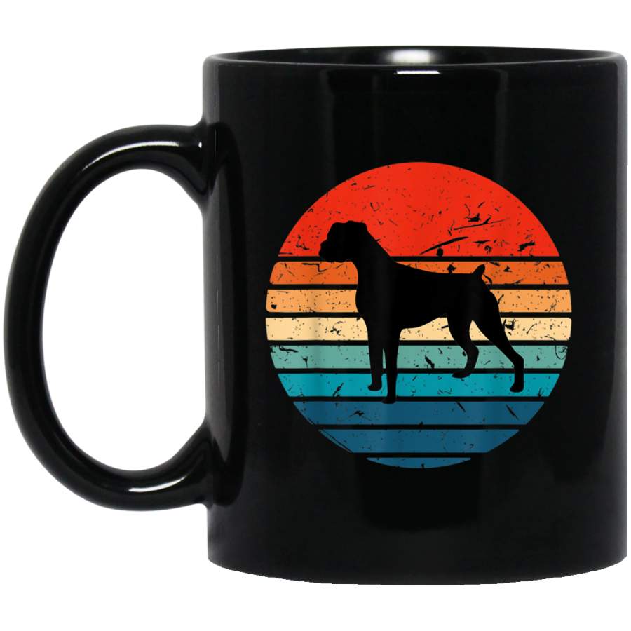 Boxer Dog Retro Vintage 70s 80s Silhouette Breed Gift Mug