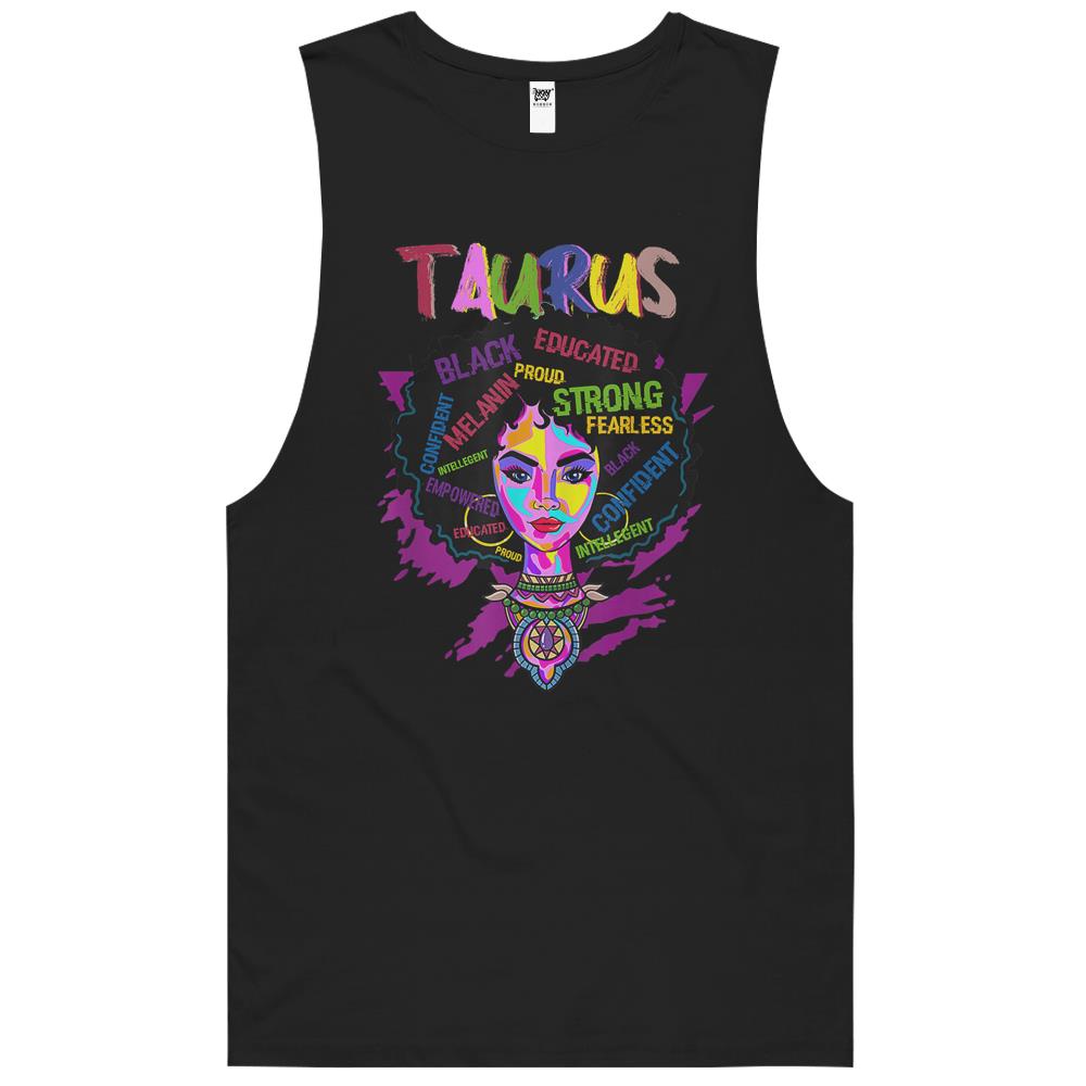 Taurus Zodiac Afro Black Women April May Melanin Birthday T-Shirt Tank Top