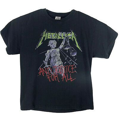 Vintage Metallica And Justice For All Band Black T-shirt Delta Pro Weight Sz L 3657