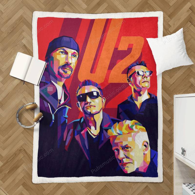 U2 Band – Famous Legendary Music Sherpa Fleece Blanket