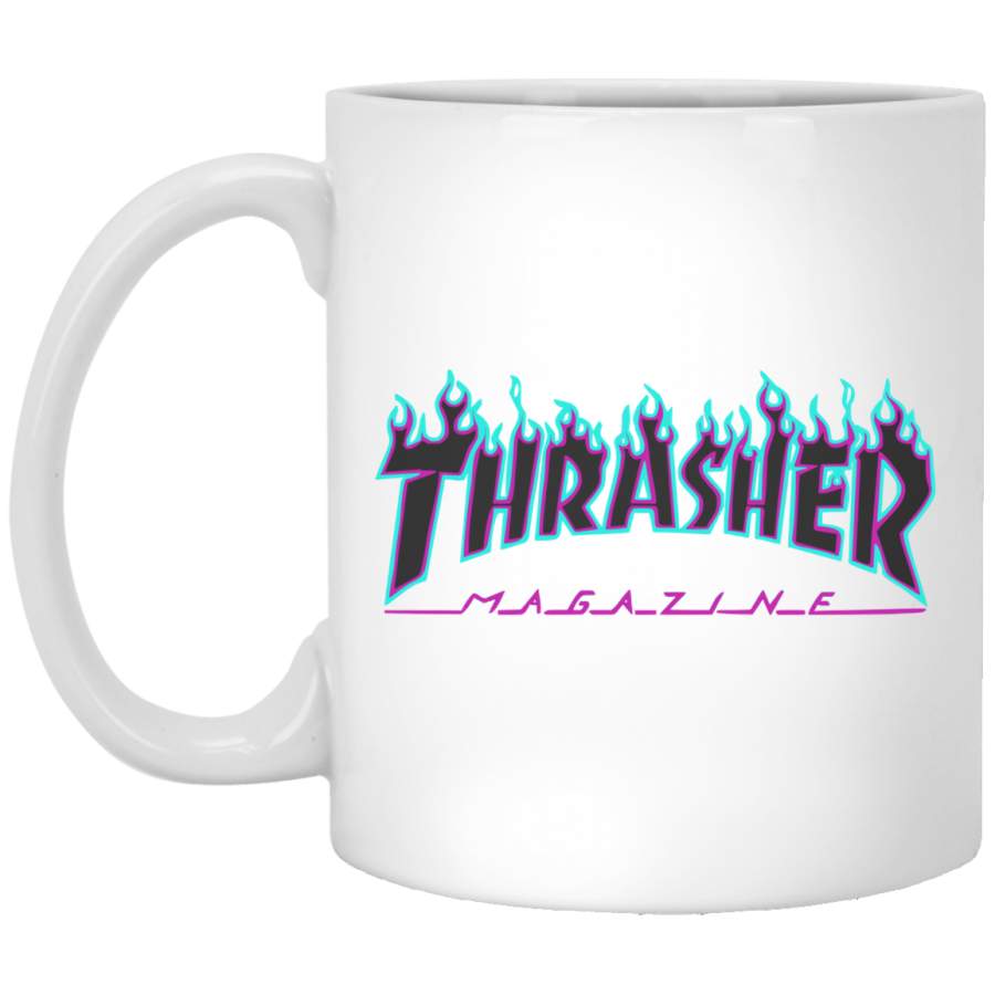 Thrasher puple flame Logo White Mug