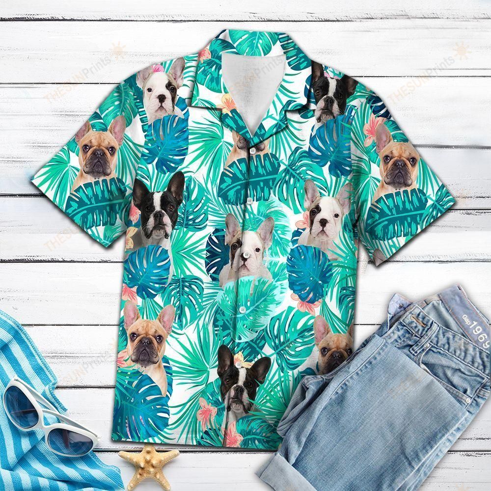 Tropical French Bulldog Hawaiian Shirt Ha25846