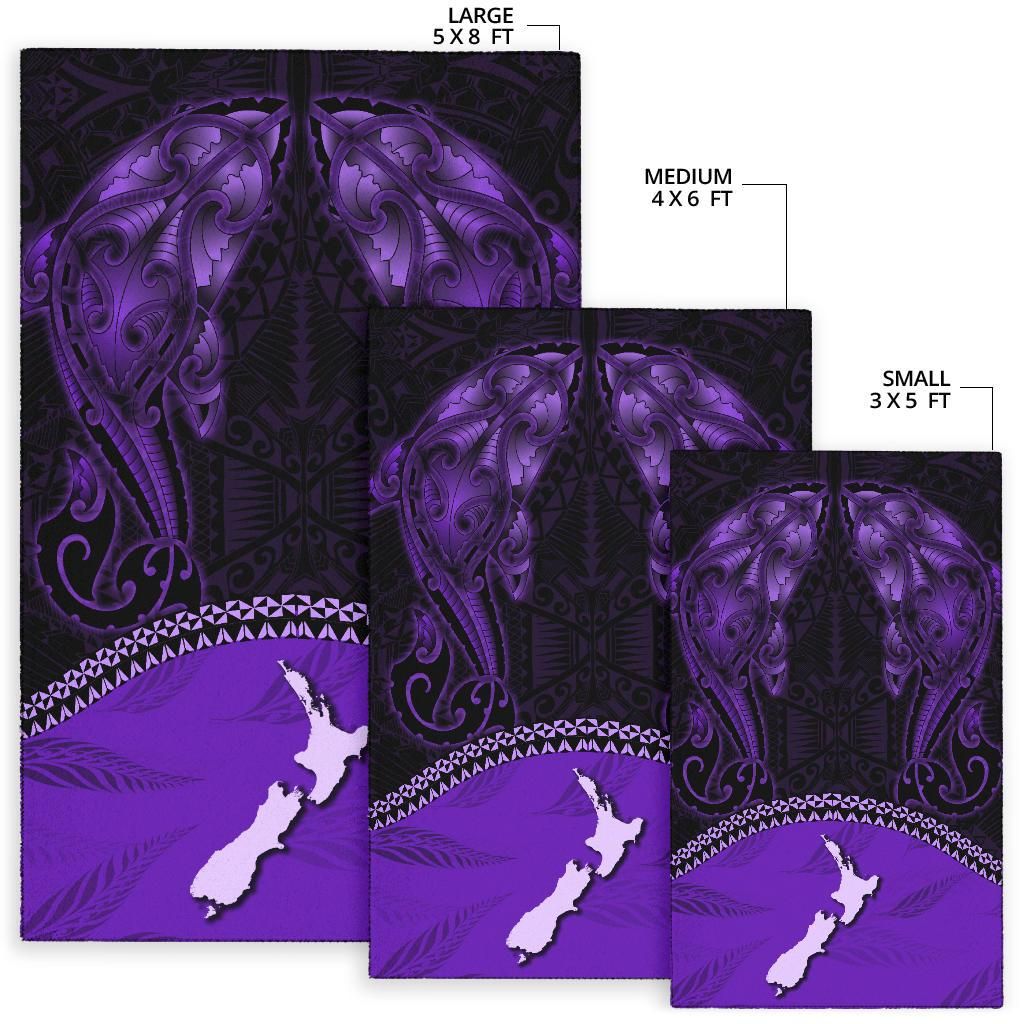 Maori Maui Dolphins Rug, Whakakotahi I Te Aroha Purple K5