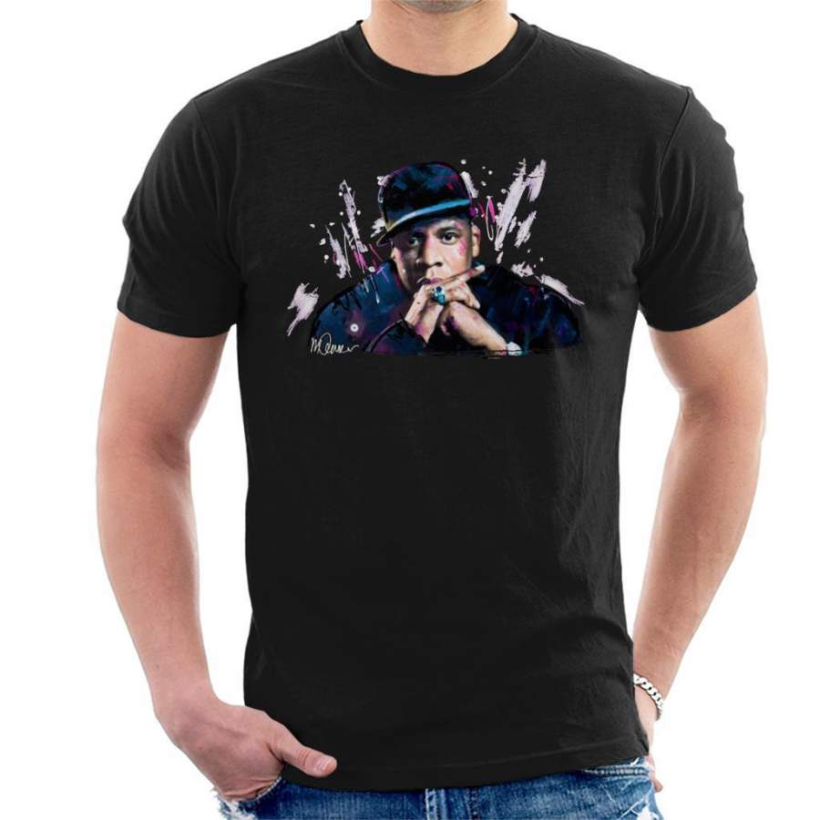 Sidney Maurer Original Portrait Of Jay Z The Black Album Men’s T-Shirt