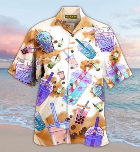 Bubble Tea Aloha Hawaii Shirt Colorful Short Sleeve Summer Beach Casual For Men And Women Ha61173