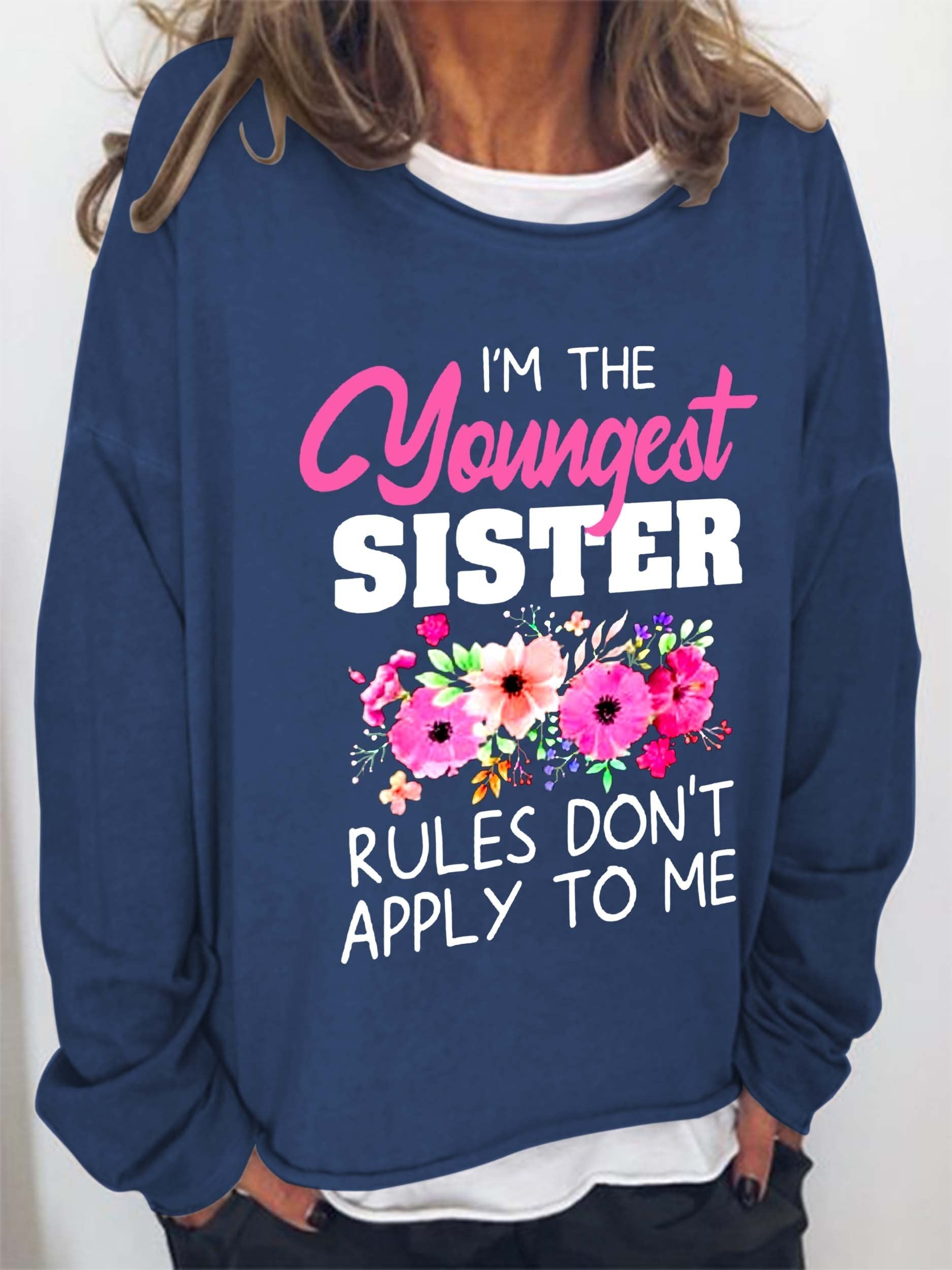 Women Youngest Sister Long Sleeve Top