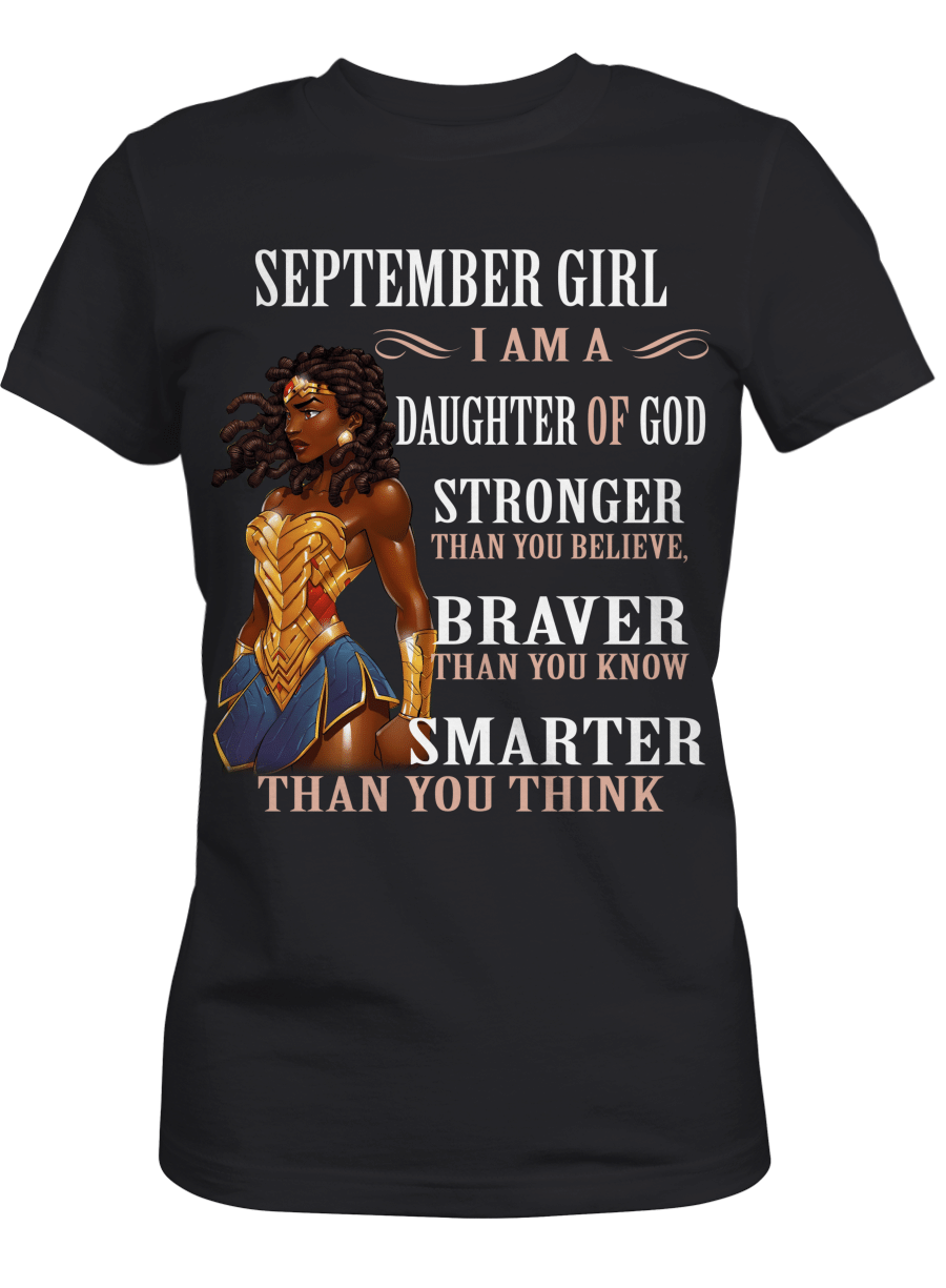 Birthday Shirt For Black Woman Shirt For September Girl Shirt For Black Queen