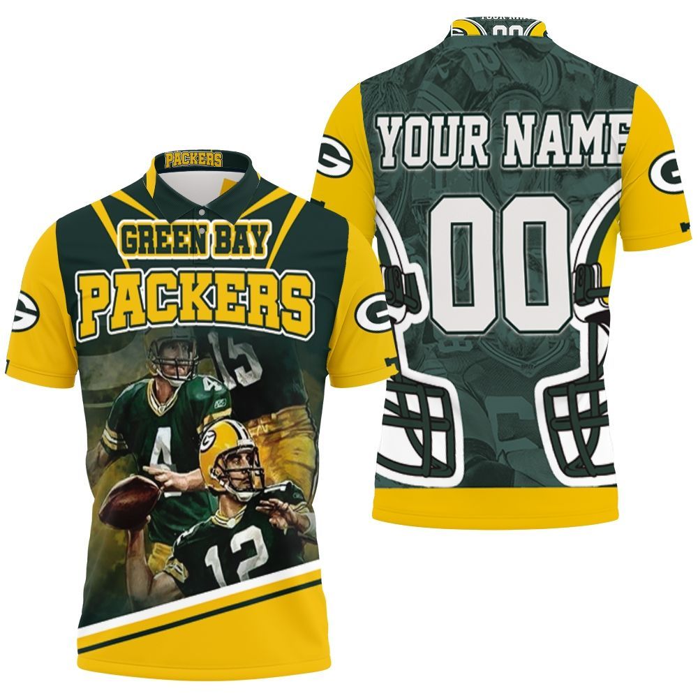 Green Bay Packers Aaron Rodgers Brett Favre Juwann Winfree Great Players Personalized Polo Shirt