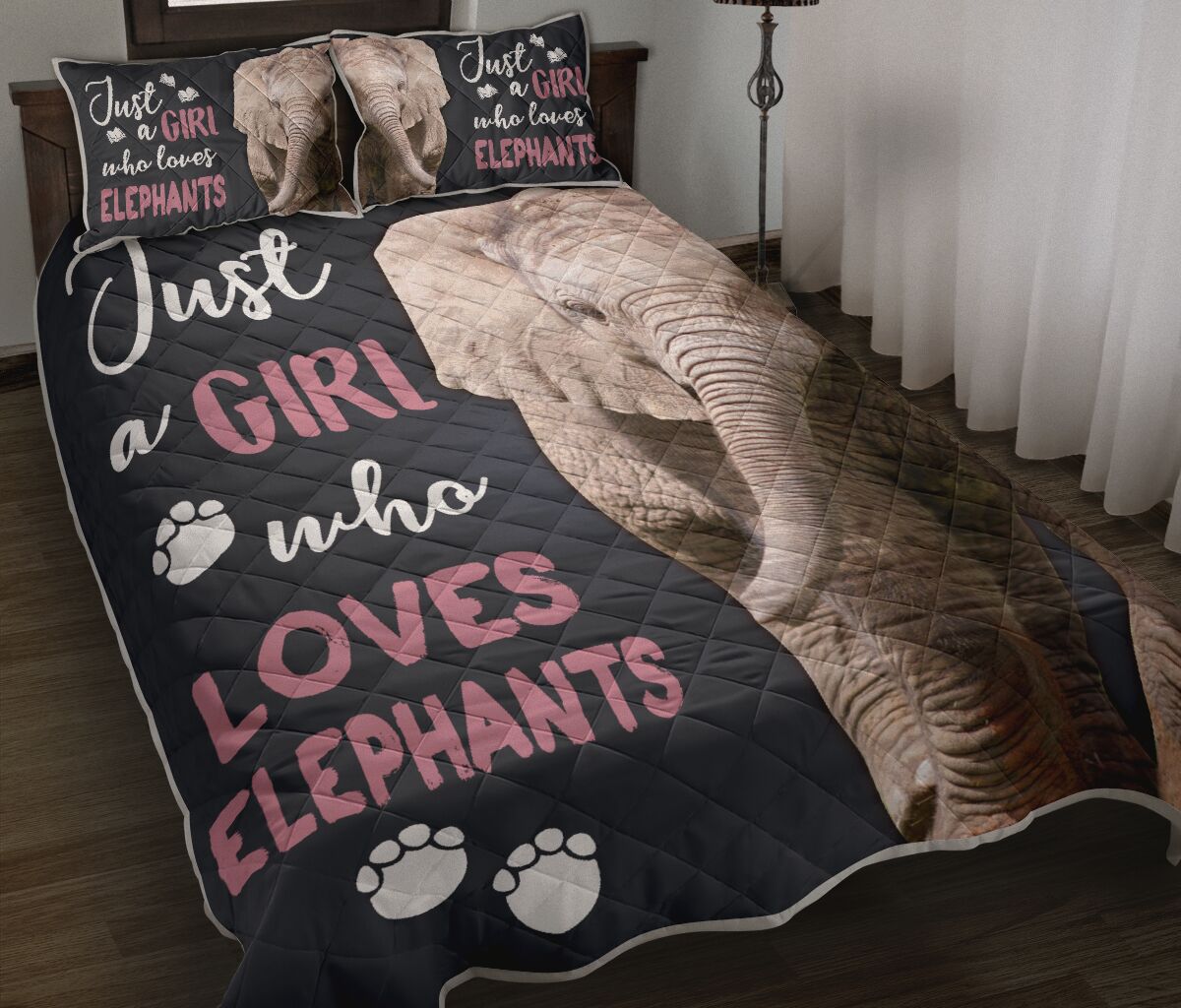 Just A Girl Who Loves Elephants Qbs Comfortable Quilt Bedding Set Bedroom Decoration Twin/Queen/King Size Bedding