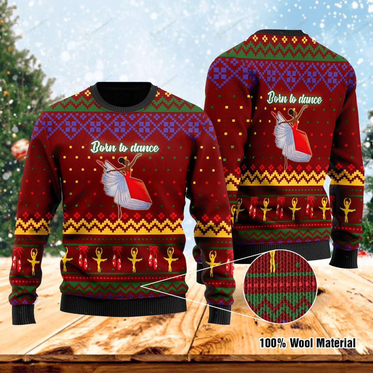 BORN TO DANCE CHRISTMAS UGLY SWEATER TN151282